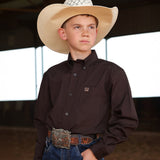 Camisa Cinch Boys Mod MTW7060408 Brn