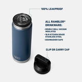 Termo Yeti Rambler 18 oz Bottle Chug Black Black Stone