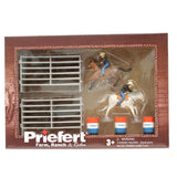 Priefert Farm & Ranch Equipment Set de 2 Caballos y Barriles Toy