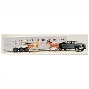 Camioneta Chevrolet Silverado 2500 Escala 1:32 Con Remolque Cuello de Ganso Toy